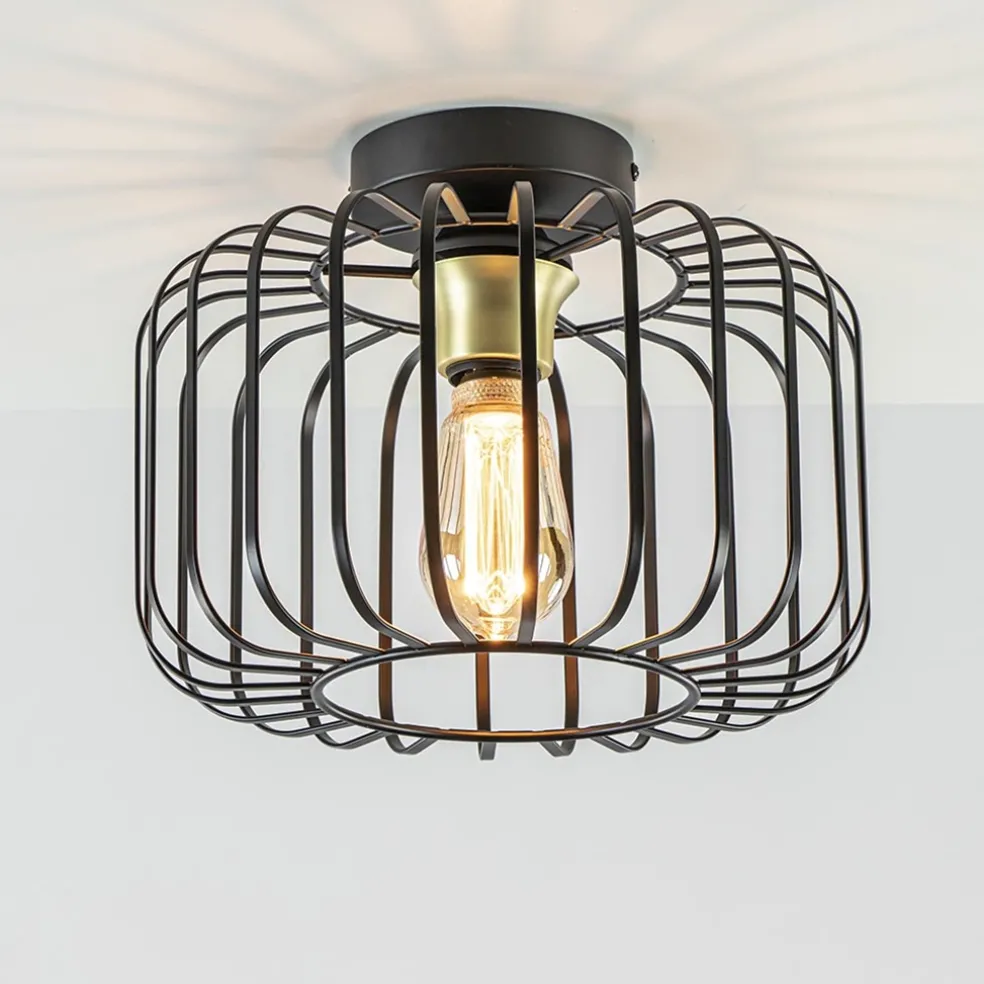 Sale Straluma Ronde plafondlamp draad zwart met goud