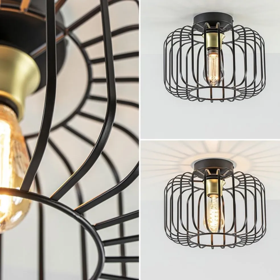 Sale Straluma Ronde plafondlamp draad zwart met goud