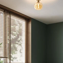 Clearance Straluma Ronde plafondlamp goud met amber glas