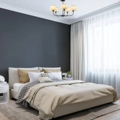 Shop Straluma Ronde plafondlamp 5-lichts zwart met taupe kapjes
