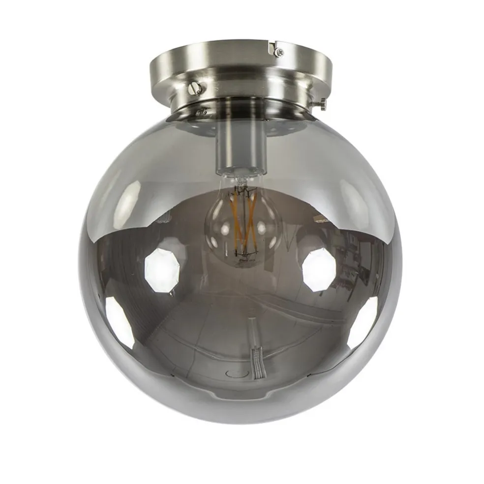 Cheap Straluma Ronde plafondlamp smokey glas met nikkel