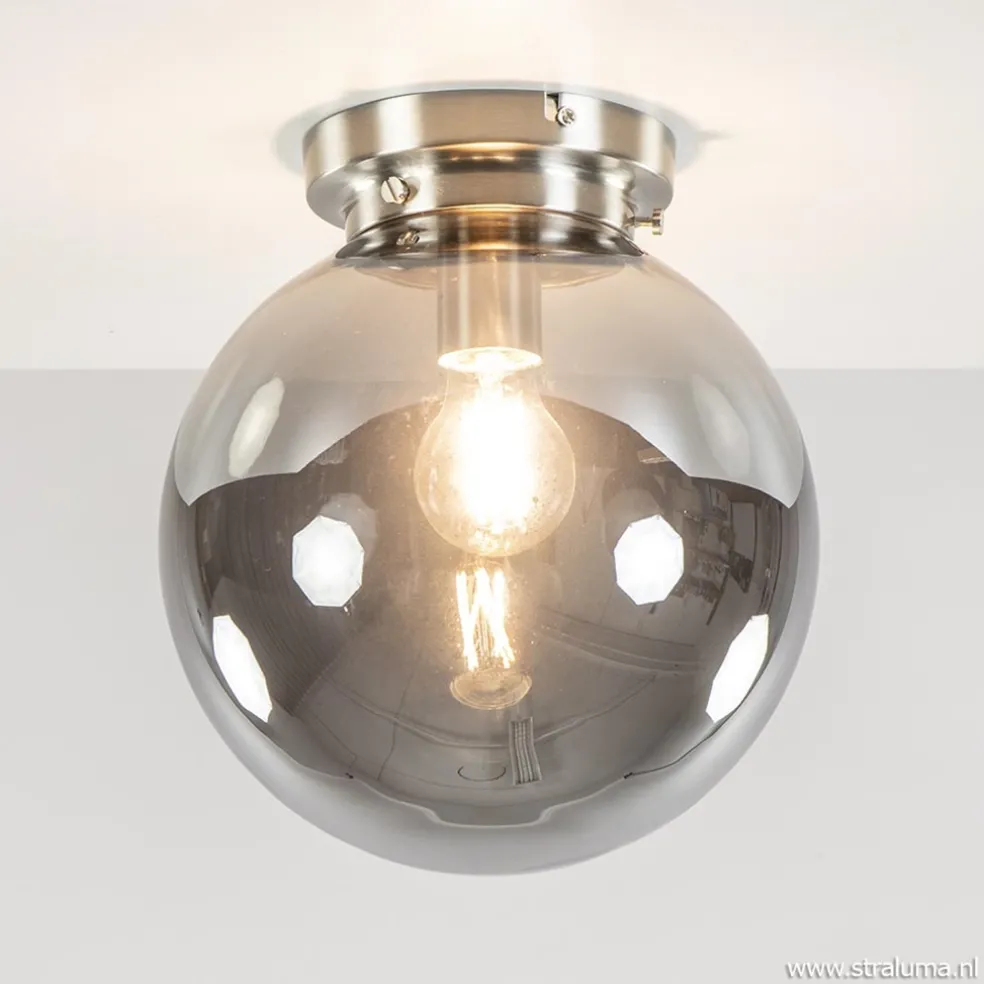Cheap Straluma Ronde plafondlamp smokey glas met nikkel