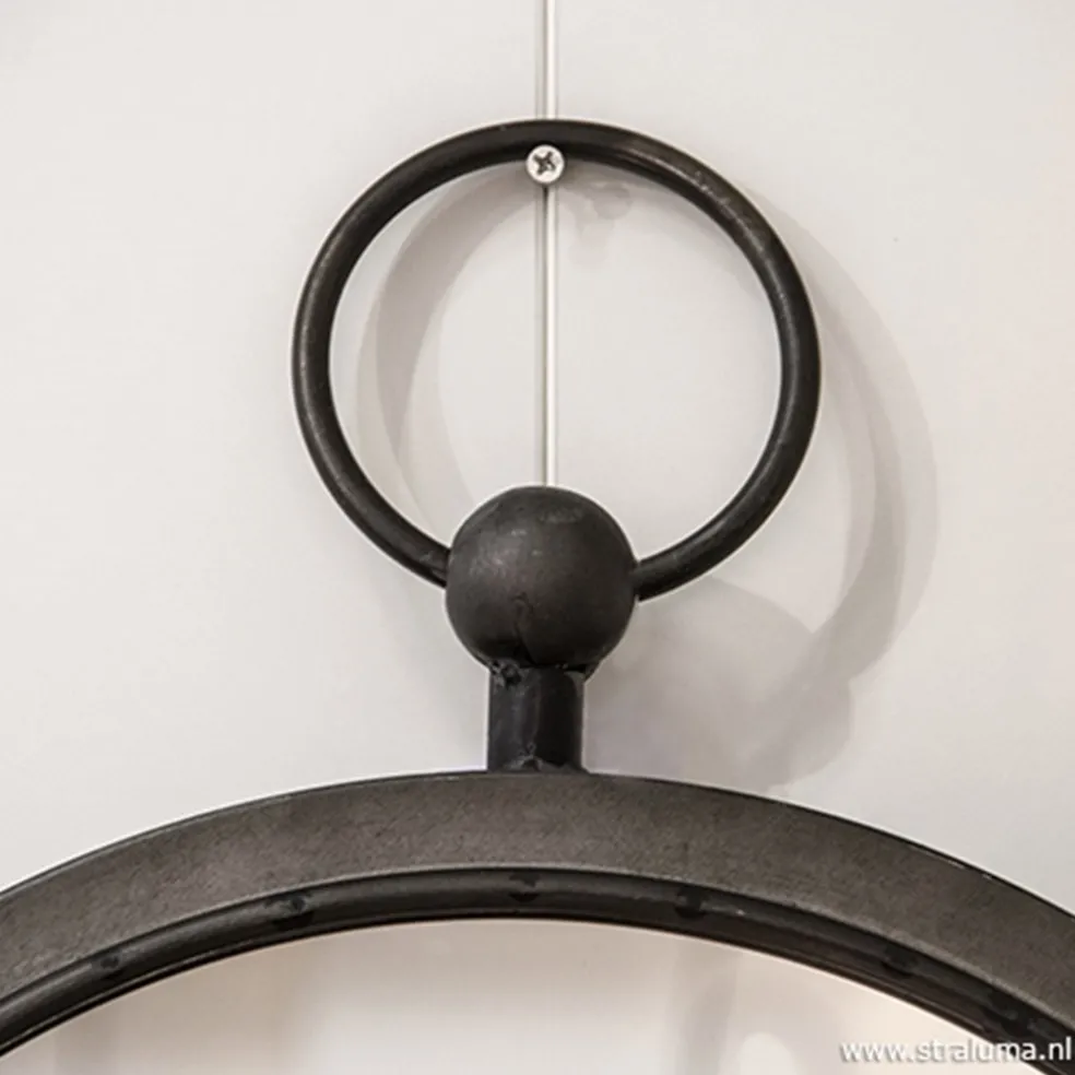 Clearance Straluma Ronde spiegel zink/grijs groot 46 cm
