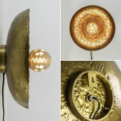 Hot Straluma Ronde wandlamp Neva antiek brons met snoer