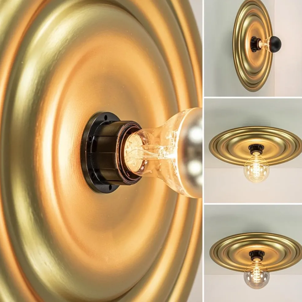 Clearance Straluma Ronde wand/plafondlamp gouden schaal