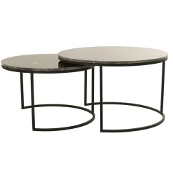 New Straluma Salontafel Alfio set van 2 bruin marmer met zwart