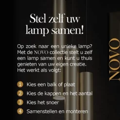 Online Straluma Samengestelde 6-lichts hanglamp spin met zwarte kappen