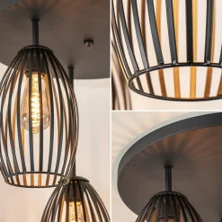 New Straluma Scandinavische 3-lichts plafondlamp mat zwart