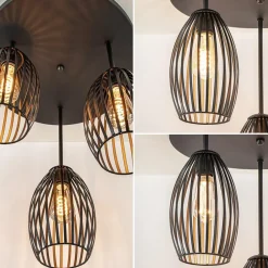 New Straluma Scandinavische 3-lichts plafondlamp mat zwart
