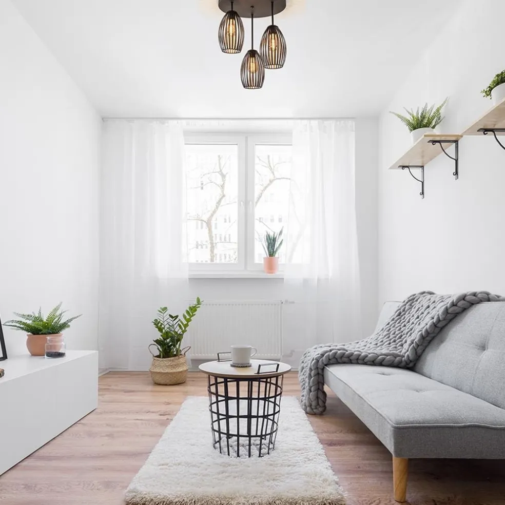 New Straluma Scandinavische 3-lichts plafondlamp mat zwart