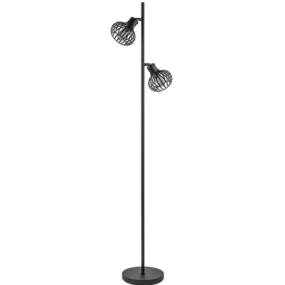 Hot Straluma Scandinavische 2-lichts vloerlamp met draadkapjes