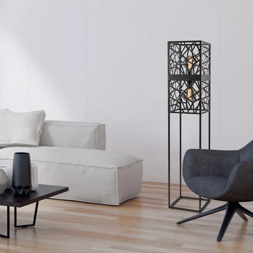 Store Straluma Scandinavische vloerlamp zwart frame