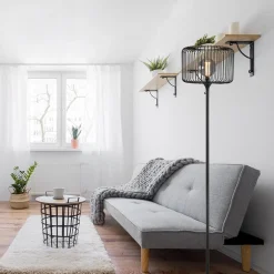 Sale Straluma Scandinavsiche vloerlamp zwart met draadkorf