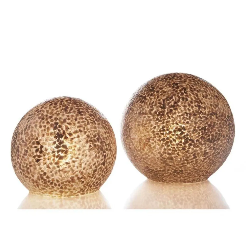 Discount Straluma Schelpen tafellamp bol 40 cm creme-goud