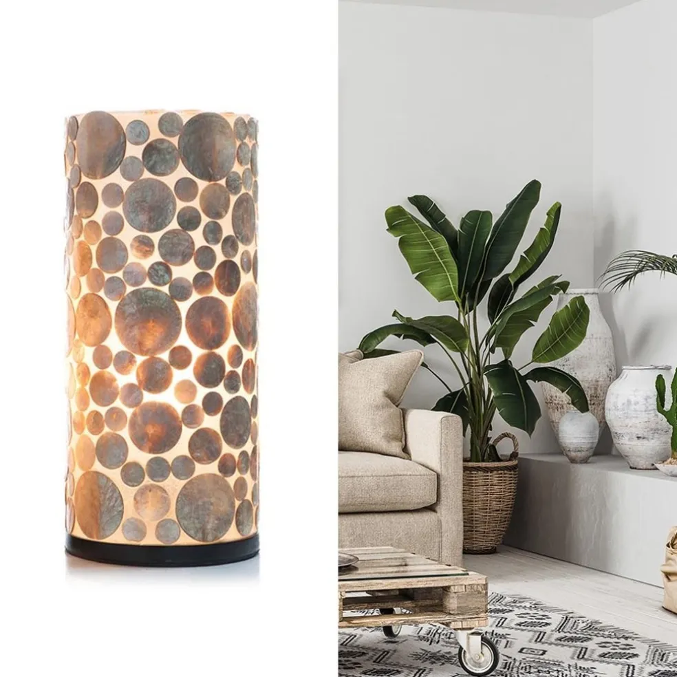 Flash Sale Straluma Schelpen tafellamp cilinder goud/bruin