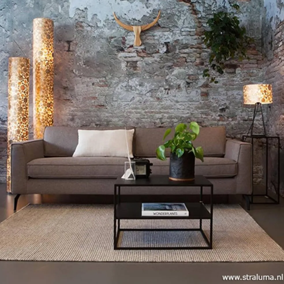 Flash Sale Straluma Schelpen vloerlamp goud cilinder groot