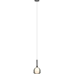 Hot Straluma Sfeervolle hanglamp smoke met wit binnenglas