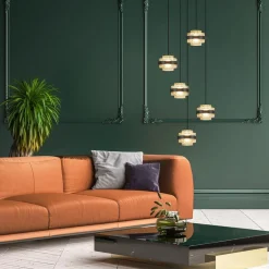 Store Straluma Sfeervolle 5-lichts hanglamp zwart/champagne inclusief LED