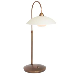 Fashion Straluma Sfeervolle tafellamp brons met creme glas klassiek