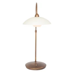 Fashion Straluma Sfeervolle tafellamp brons met creme glas klassiek