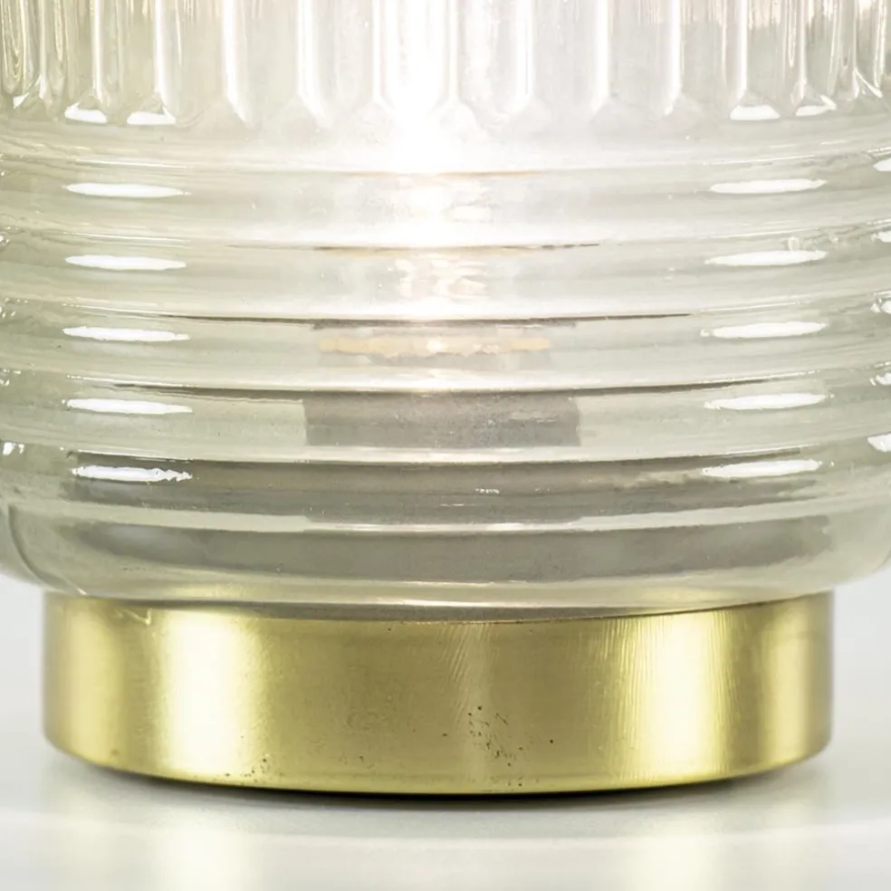 Store Straluma Sfeervolle tafellamp Lipa grijs groen op baterijen Light & Living