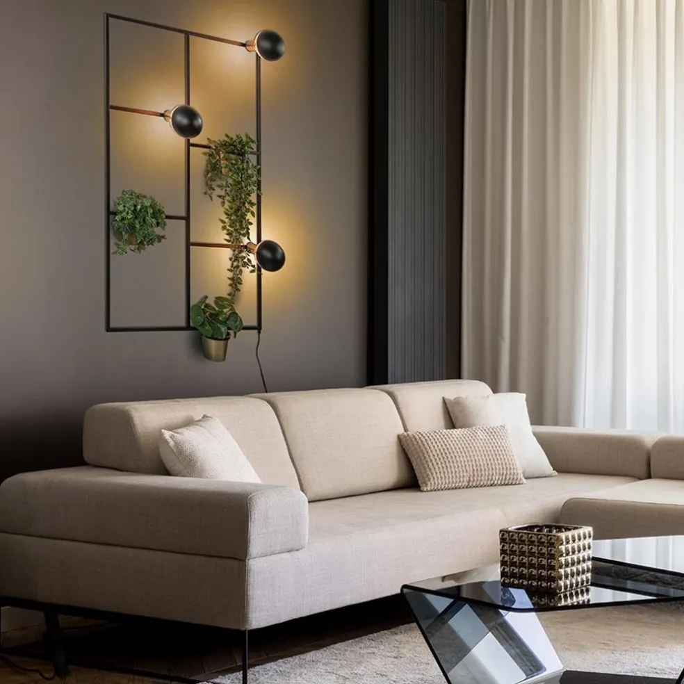 Shop Straluma Sfeervolle wandlamp frame zwart/goud