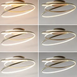 Outlet Straluma Sierlijke LED plafondlamp ringen goud