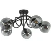 Outlet Straluma Sierlijke plafondlamp zwart met smoke glazen bollen