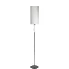 Clearance Straluma Smalle vloerlamp zwart-staal linnen kap
