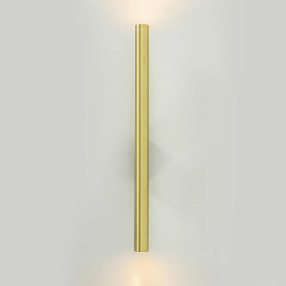 Cheap Straluma Smalle wandlamp cilinder zwart met solid brass