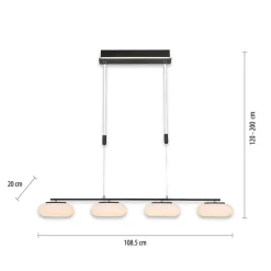 Flash Sale Straluma Smart eettafelhanglamp mat zwart met opaal glas