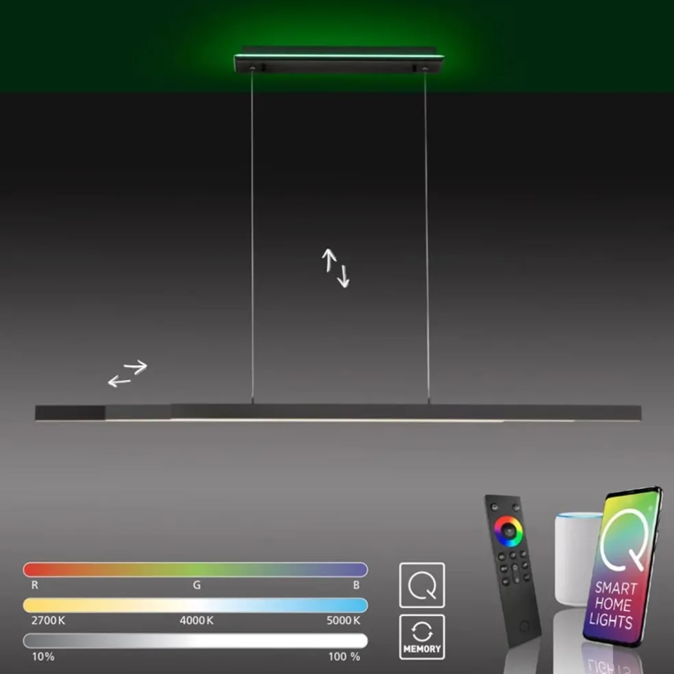 Online Straluma Smart hanglamp mat zwart verstelbaar