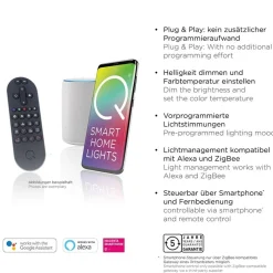 Best Sale Straluma Smart hanglamp rond 3-lichts dimbaar zwart/opaal