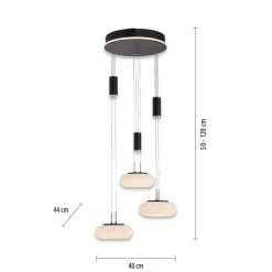 Best Sale Straluma Smart hanglamp rond 3-lichts dimbaar zwart/opaal