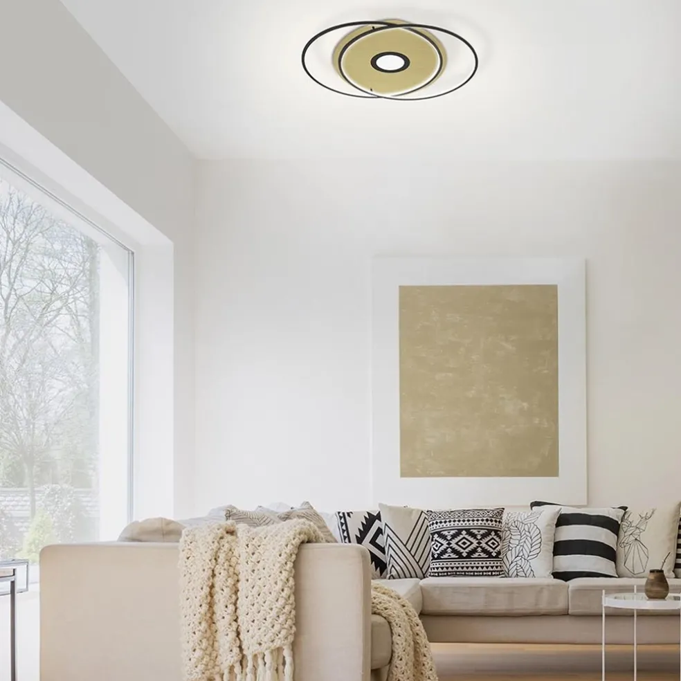 Store Straluma Smart plafondlamp goud met zwart dimbaar