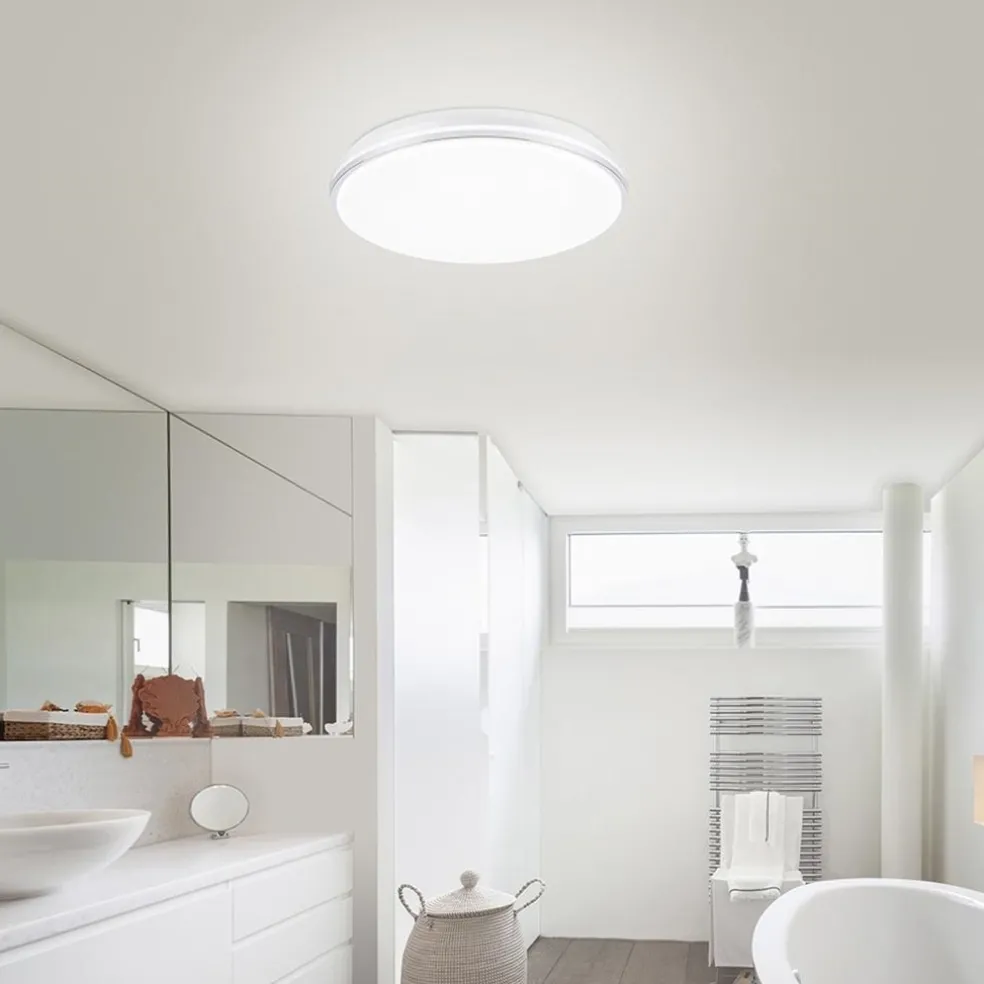 Online Straluma Smart plafondlamp wit met chroom IP44