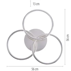 Cheap Straluma Smart plafondlamp 3x ringen nikkel inclusief LED
