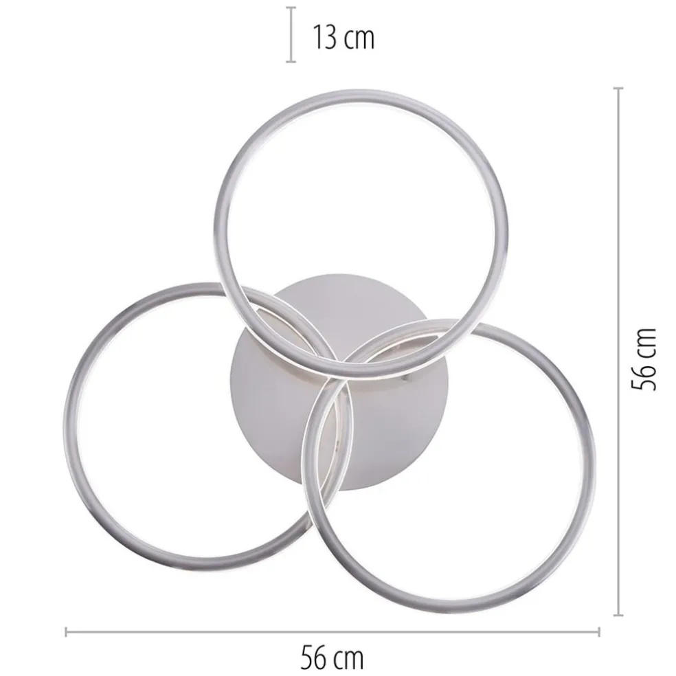 Cheap Straluma Smart plafondlamp 3x ringen nikkel inclusief LED