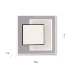 Cheap Straluma Smart plafondlamp zwart met grijs vierkant