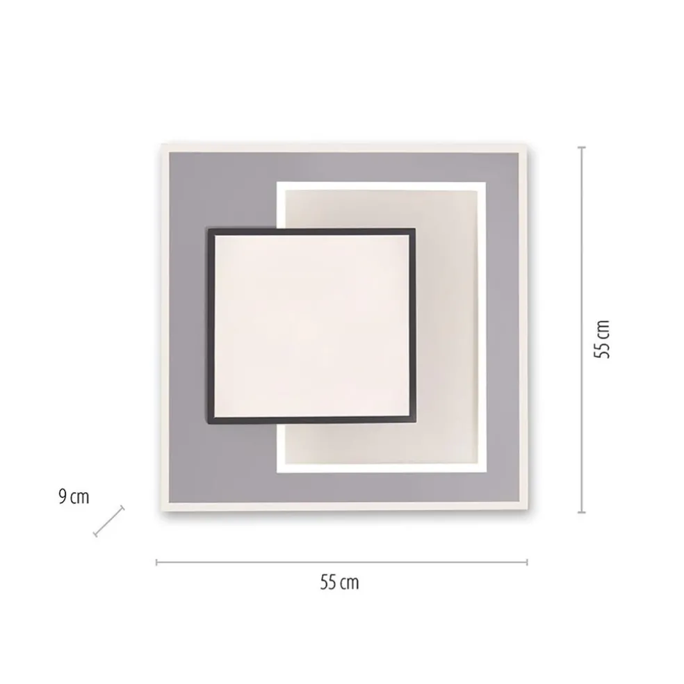 Cheap Straluma Smart plafondlamp zwart met grijs vierkant