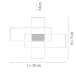 Best Straluma Smart plafond/wandlamp rechthoeken inclusief remote