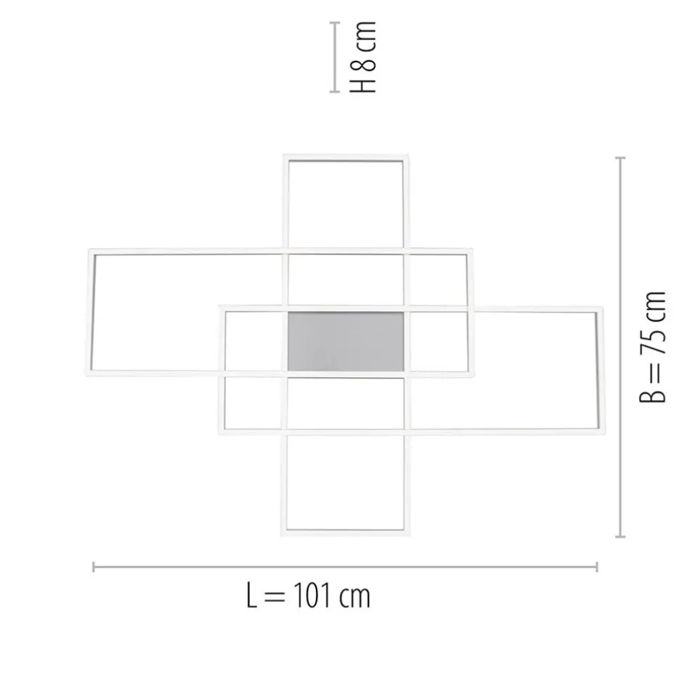 Best Straluma Smart plafond/wandlamp rechthoeken inclusief remote