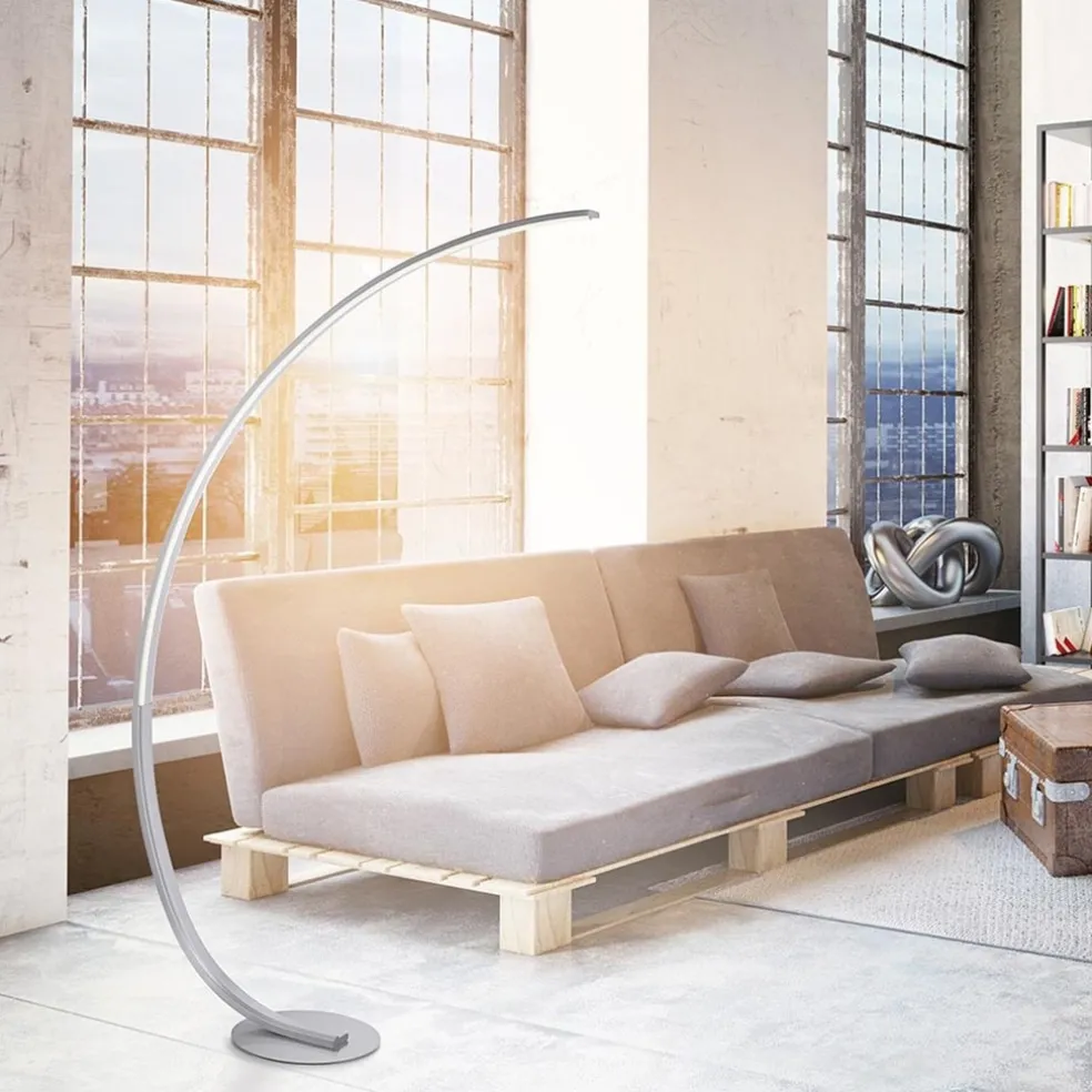 Outlet Straluma Smart vloerlamp boog aluminium inclusief dimbaar LED