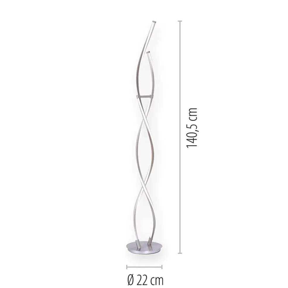 Best Straluma Smart vloerlamp spiraal 2-lichts nikkel