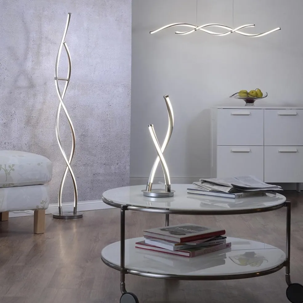 Best Straluma Smart vloerlamp spiraal 2-lichts nikkel