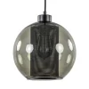 Store Straluma Smoke glazen hanglamp bol met zwarte gaas cilinder