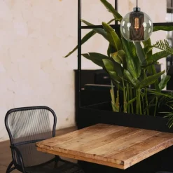 Store Straluma Smoke glazen hanglamp bol met zwarte gaas cilinder