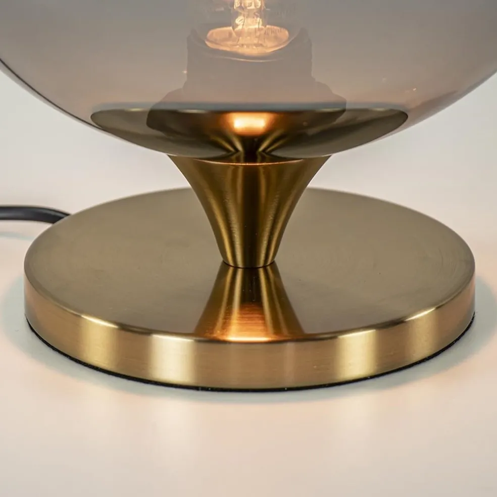 Best Sale Straluma Smoke glazen tafellamp met gouden voet
