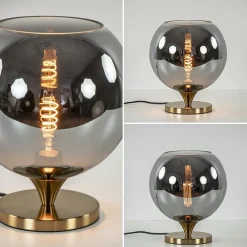 Best Sale Straluma Smoke glazen tafellamp met gouden voet