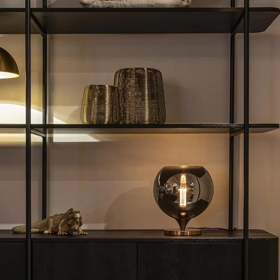 Best Sale Straluma Smoke glazen tafellamp met gouden voet